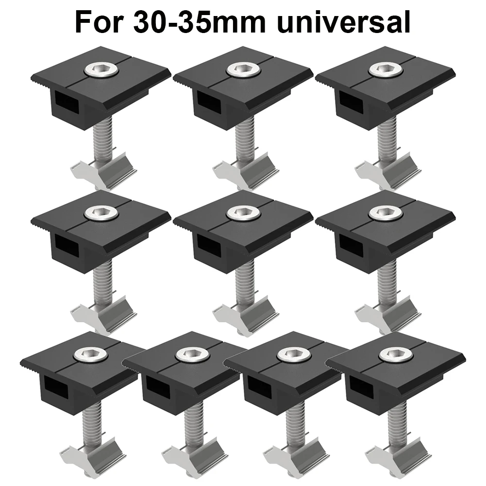 بما في ذلك ملحقات المسمار المشابك حالة الباردة أو الرطبة سبائك الألومنيوم الأسود للوحة طاقة شمسية 30-35 مللي متر متوسطة 4/10 قطعة