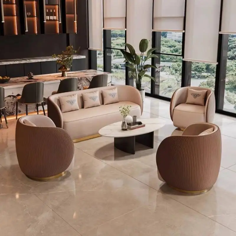 Luksusowy salon, biuro, sofa, recepcja firmy, nowoczesny stół, krzesło, sofa pojedyncza, sofa modułowa, salon komercyjny, meble domowe