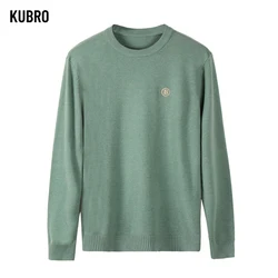 KUBRO Korean Fashion Men's Round Neck Sweater Knitted Bottoming Shirt Autumn Winter New Wool Warm Slim Casual Versatile Pullover