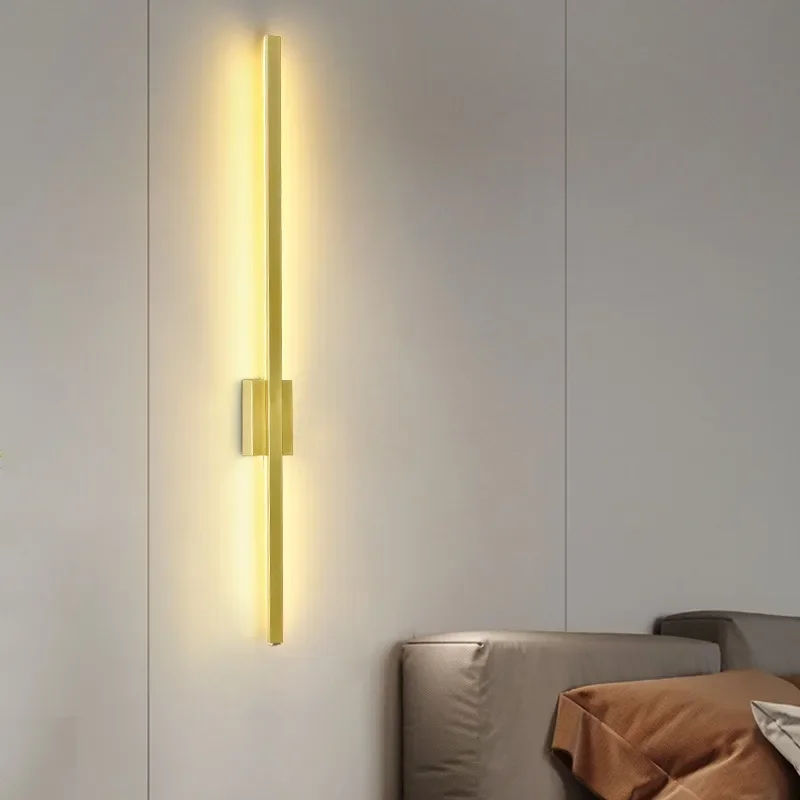 Moderna lunga lampada da parete a Led minimalista applique da parete luce camera da letto comodino soggiorno TV divano sfondo applique da parete per