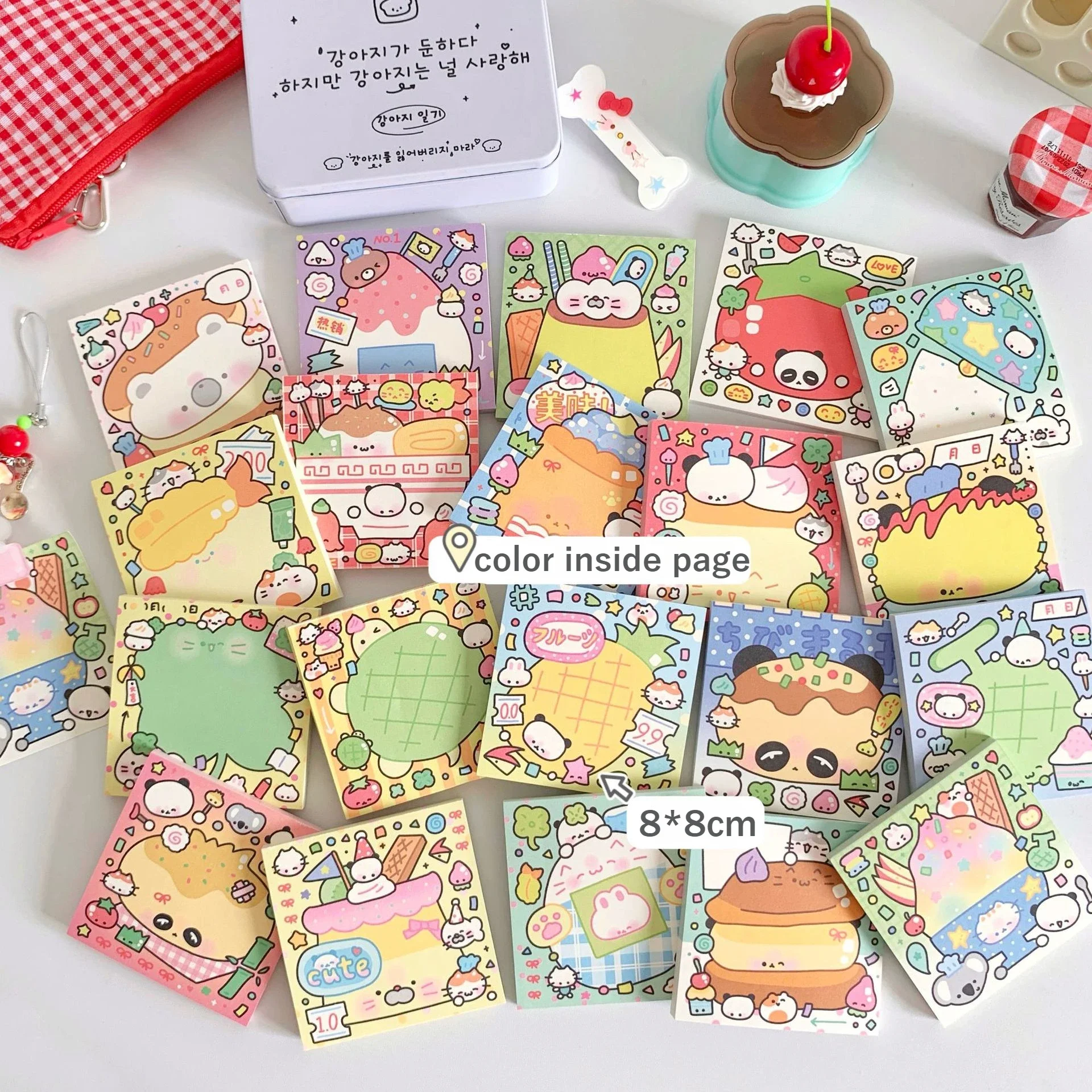 1Pc Cute Cartoon Mini Memo Pad Non-sticky Colorful Pocket Notepad Kawaii Student To Do List Stationery Message Note Journal Deco