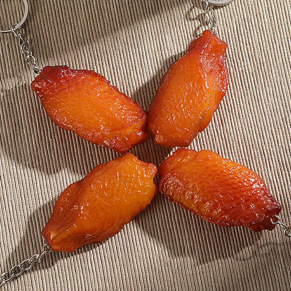 Phone Pendant Toy Cartoon Key Ring Gift Mini  Cute Fashionable Chicken Wings Fast Food Key Chain