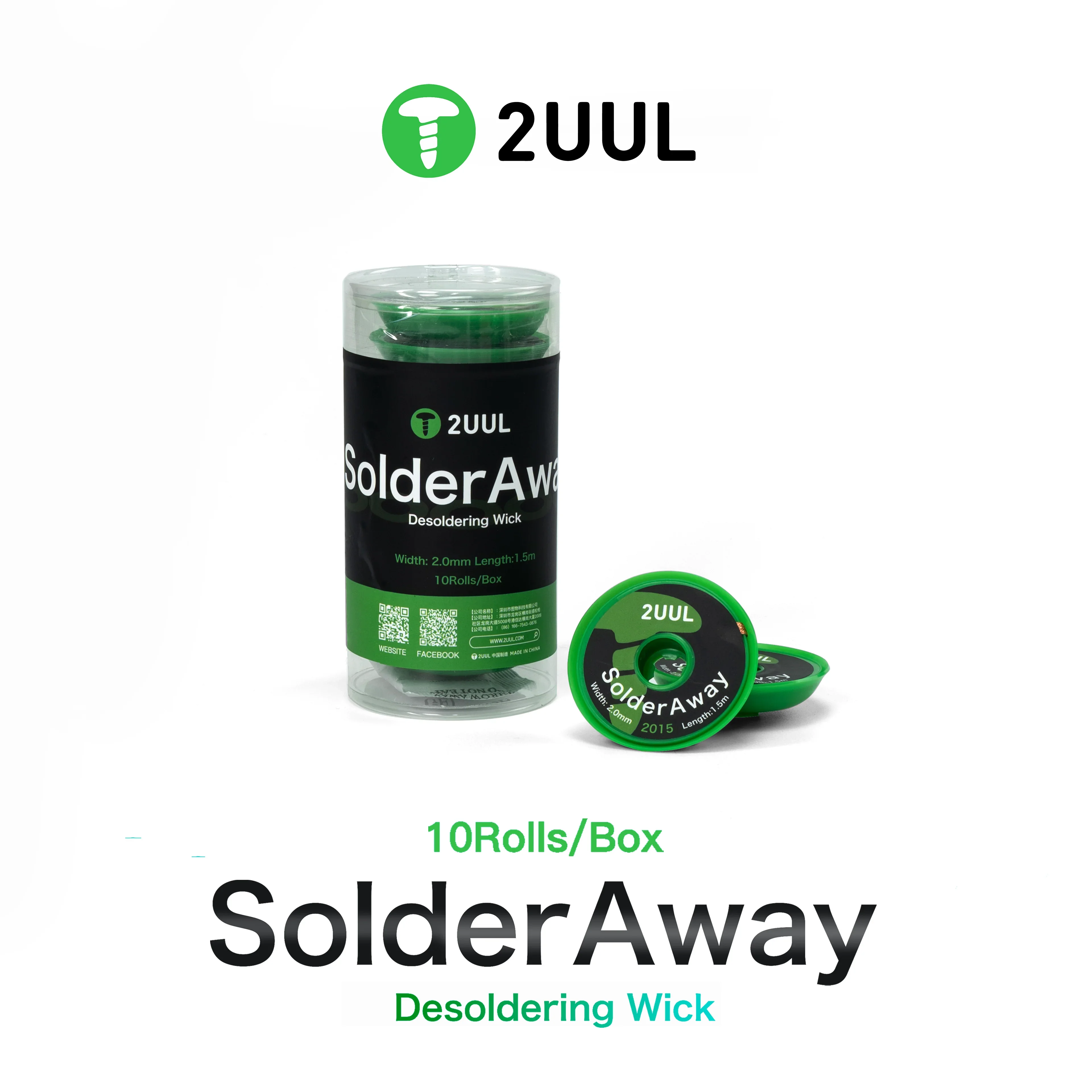 2UUL DW11 Solder Away 10Rolls/Box Desoldering Wick for Mobile Phone Maintenance Motherboard BGA Repair Solder Removal Wire