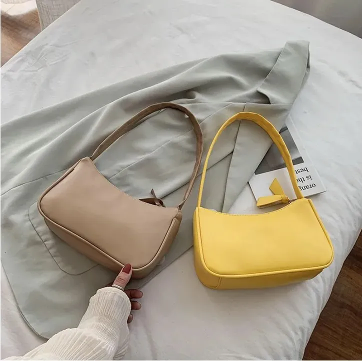 Bolsos de axila de cuero PU suave para mujer, bolso de mano Retro con lazo, bolso de axilas de Color sólido, bolsos de hombro pequeños con diseño de