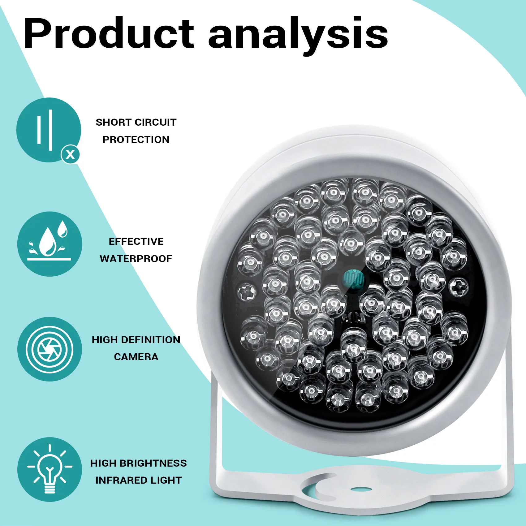 

BNVN-48 LED IR Infrared Night Vision Security Camera CCTV Camera DC12V Silver