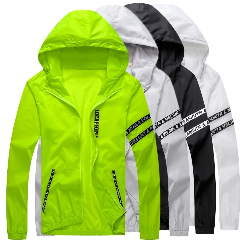 

Men`s windbreaker summer Sun protection jacket outwear sports Cycling Thin hooded coats men jaqueta masculina Brand clothing