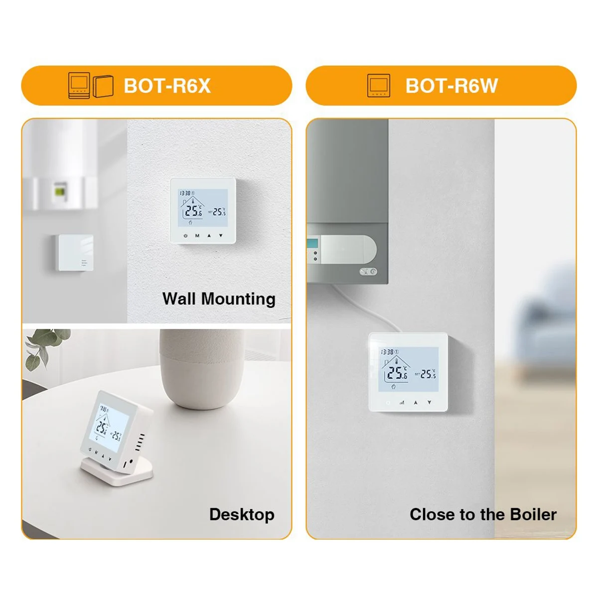 Termostato sem fio inteligente para caldeira a gás, aquecimento de sala, controlador de temperatura doméstica rf, termostato wi-fi programável