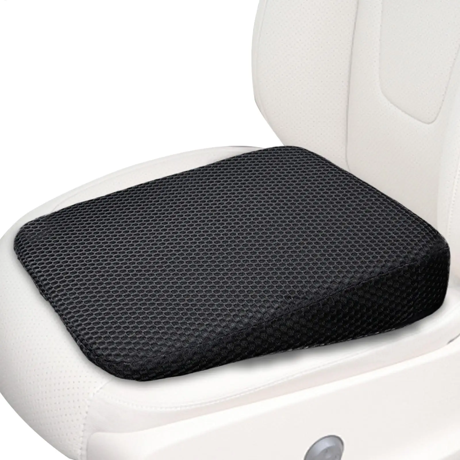 Inclined Car Seat Cushion Seat Heightening Breathable Seat Cushion Anti-slip Leather Car Seat Booster for Long Distance Driving