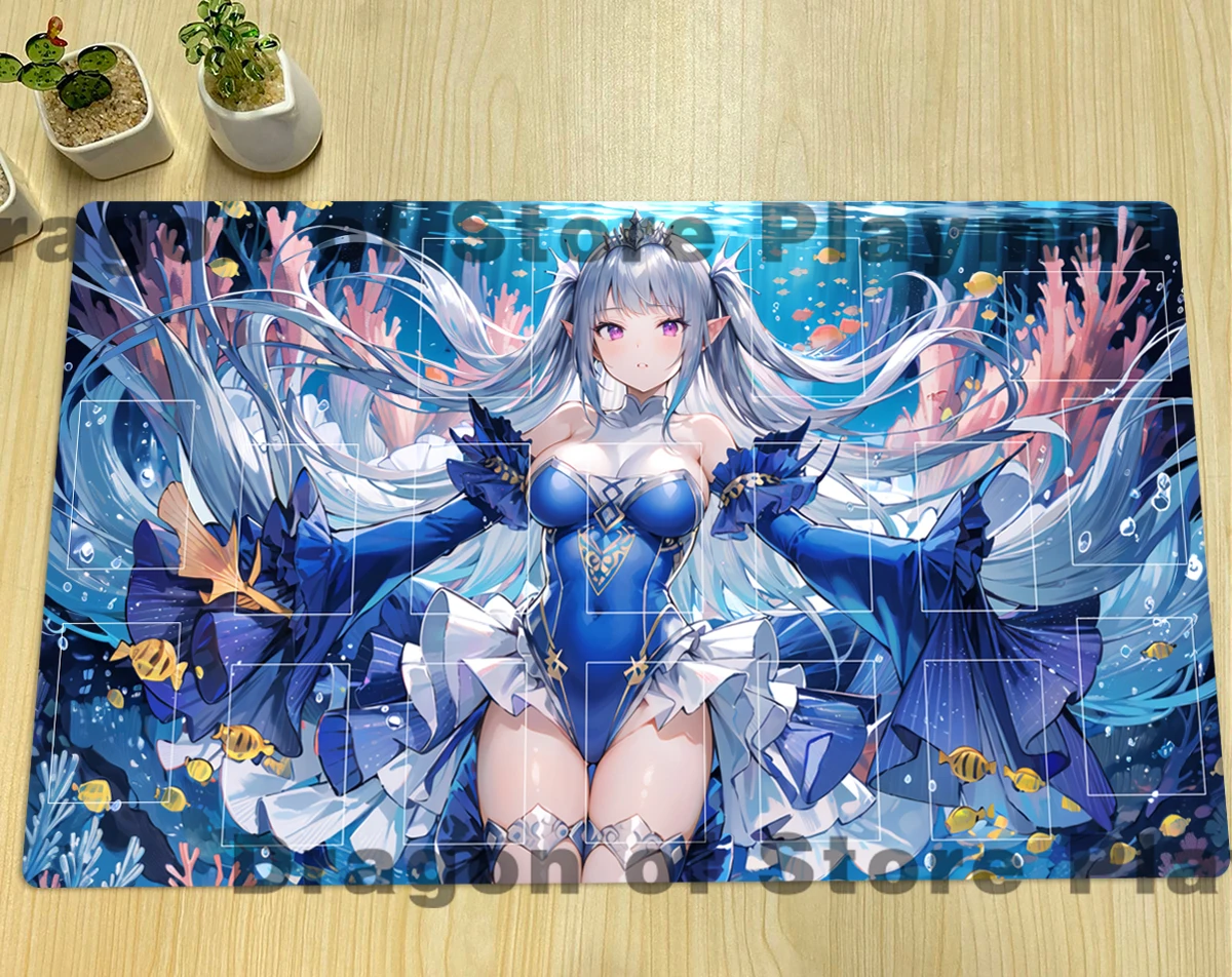 YuGiOh Tearlaments Scheiren Playmat TCG CCG Mat Board Game Duel Pad Trading Card Game Mat Rubber Mousepad Free Bag 600x350x2mm