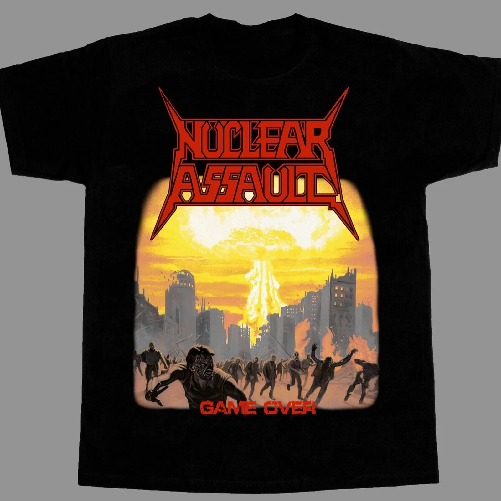 Nuclear Assault band game over T shirt black All Sizes S 5Xl TA5635