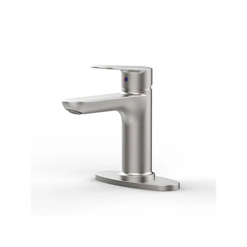 

Brushed Nickel Single Handle Bathroom Faucet for 1 or 3 Holes, Laundry Vanity Sink Faucet with Two 9/16" Hoses, Weekend