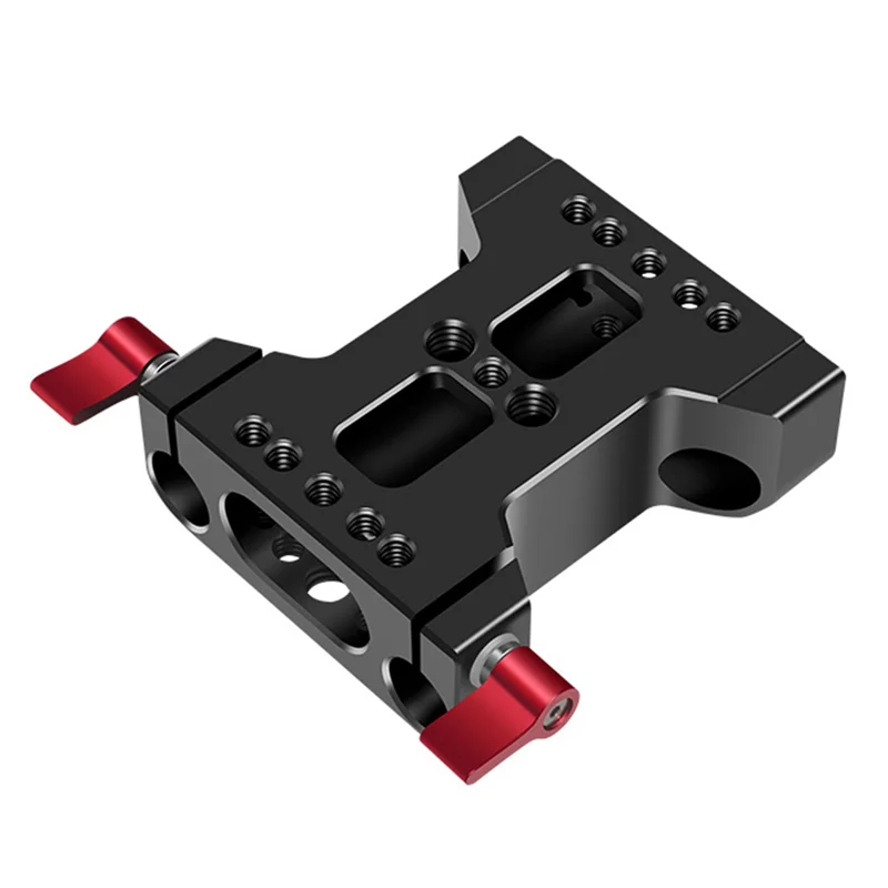 Câmera Placa Base com dupla Rod Rail Clamp, adequado para Rabbit Cage e DSLR Rig Camera, 15mm