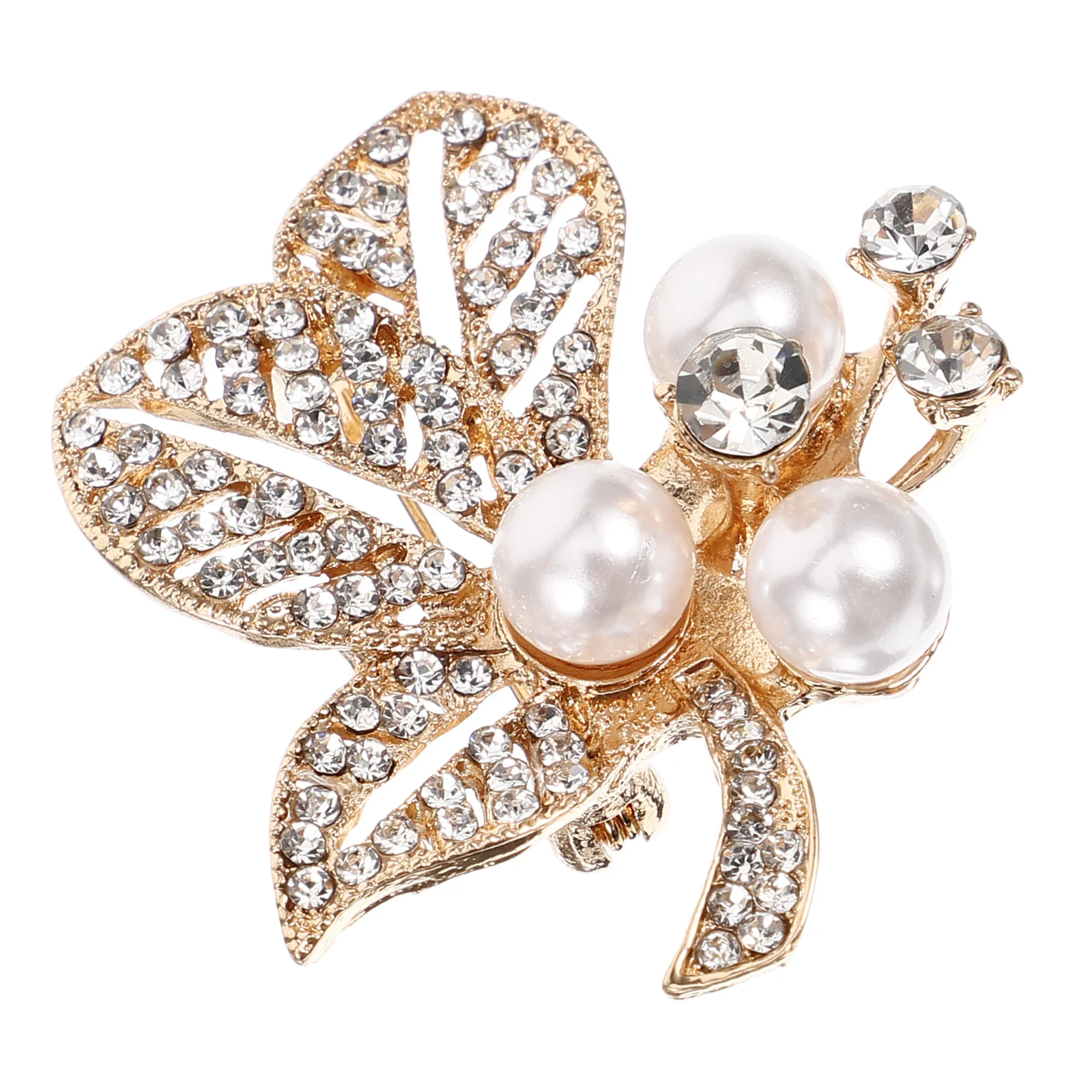 تقليد اللؤلؤ حجر الراين ليف بروش الإبداعية خمر التلبيب دبوس للملابس وشاح قبعة بدلة عمل بروش التلبيب دبوس للبدلات #2