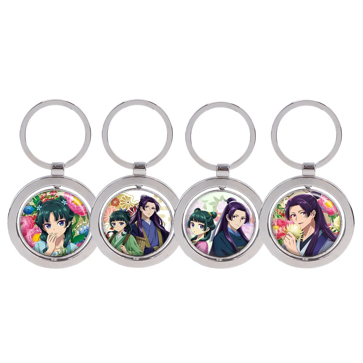 

Suspense Anime Characters Rotatable Metal Keychain Motorcycles Cars Key Tag Backpack Accessories Can Rotate 360 ° Fashion Gifts