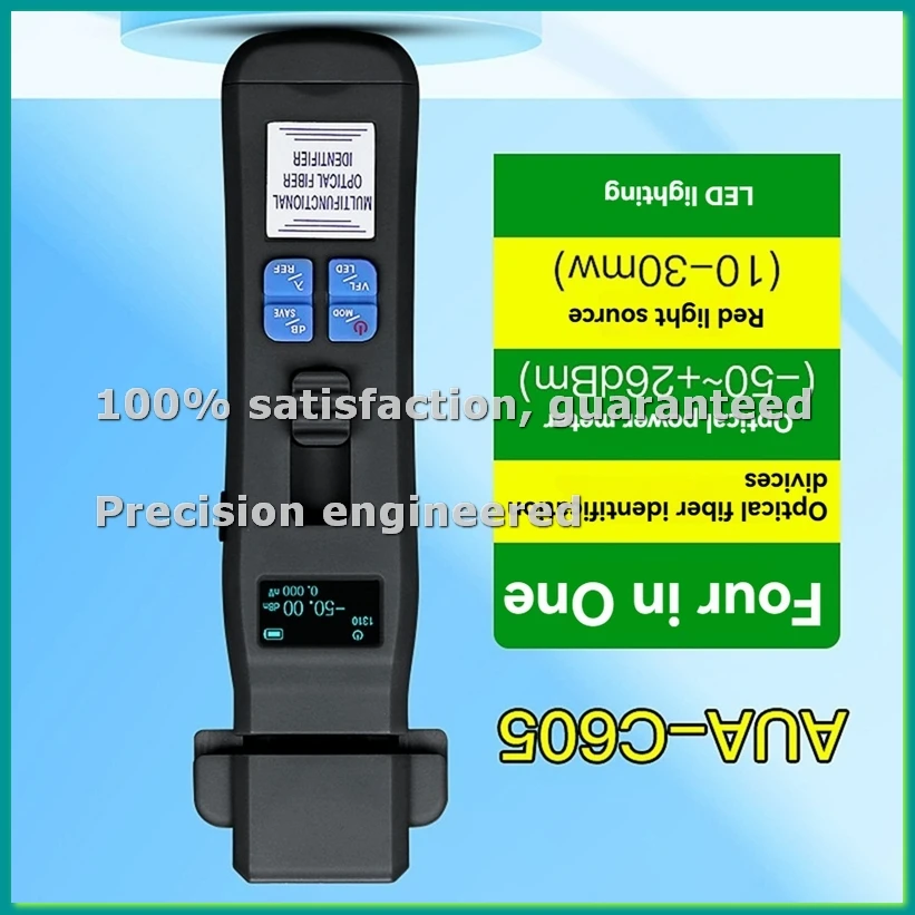 

Черный перезаряжаемый оптический идентификатор волокон C605 + OPM + VFL + LED-фонарь, тестер оптоволоконных кабелей, инструмент FTTH - PZZW