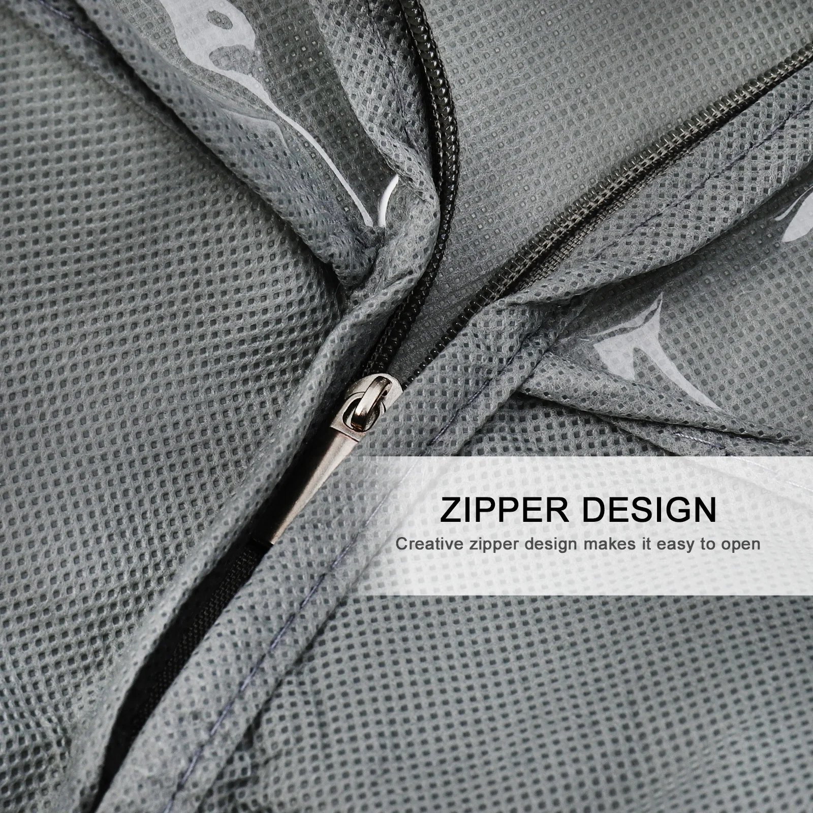 

1pc Dust Cover for Clothes Heavy Duty Non Woven Fabric Clothing Storage Bag Zipper Protector for Suits Shirts Coats Foldable