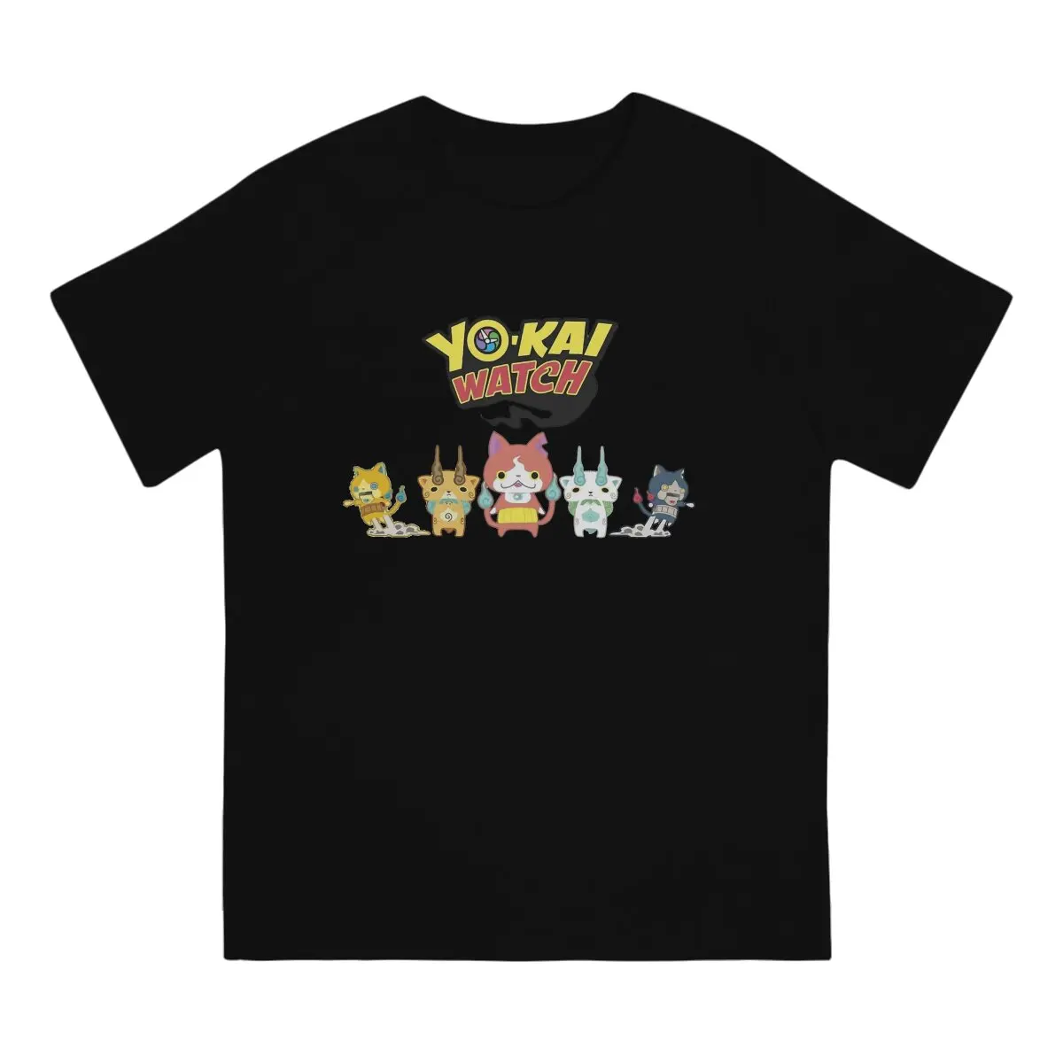 Men's T-Shirt Yokai Watch Cats Novelty Pure Cotton Tee Shirt Short Sleeve Yokai Watch T Shirts Round Collar Tops Gift Idea