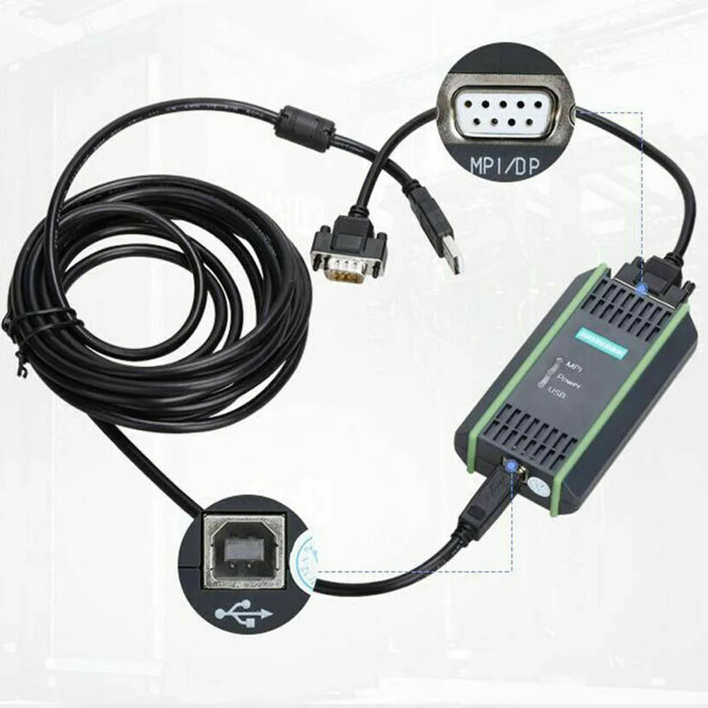 USB to MPI Cable for Siemens S7 Series PLCs Compatible with 6ES7972-0CB20-0XA0 Specifications and STEP7 Software Versions