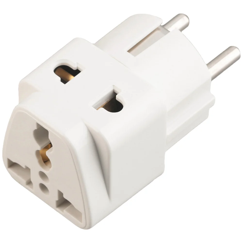 

Electrical Converter Head 250V 10-16A Universal Socket Dual Ports Plug Adapter For Travel European Wall Worldwide Outlet