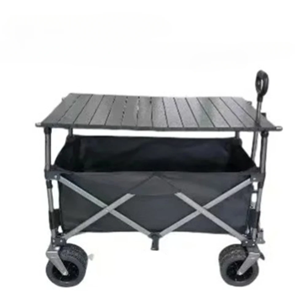 180L Large Capacity Camping Car with Rear Door Lift Stall Setting Supermarket Shopping Cart Foldable Stall Picnic Cart