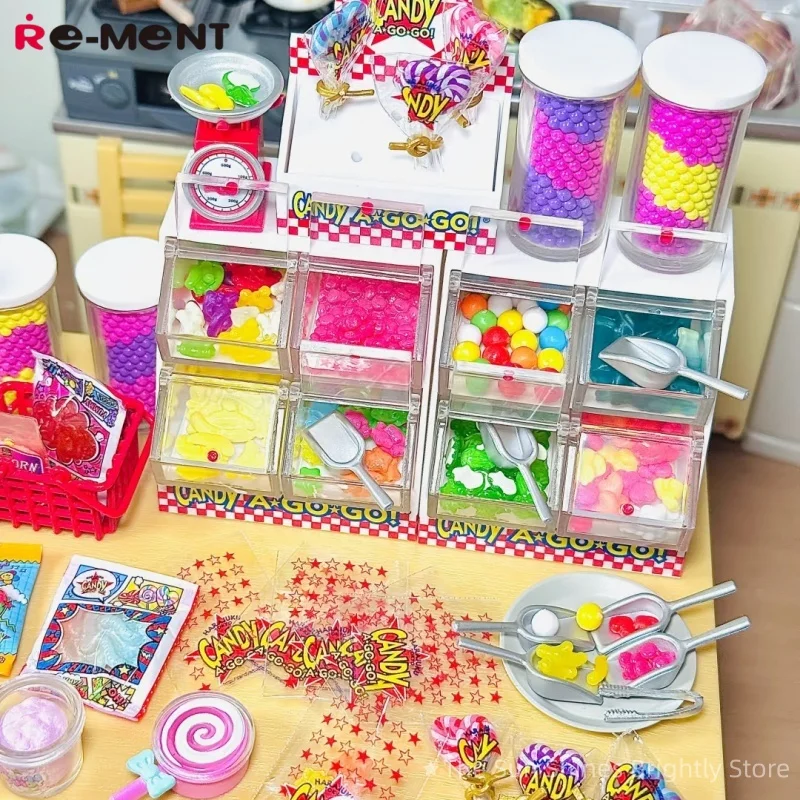 

Re-Ment Tokyo Harajuku миниатюрная сцена Agogo Sweet Happy Candy House леденец мягкие конфеты еда игрушка слепая коробка модная коллекционная