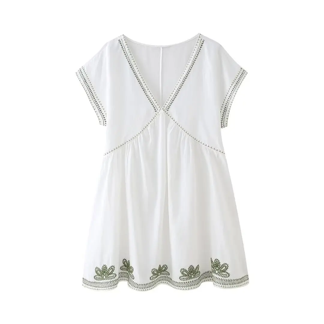 Women's Embroidered Short Dress For Women's Clothing