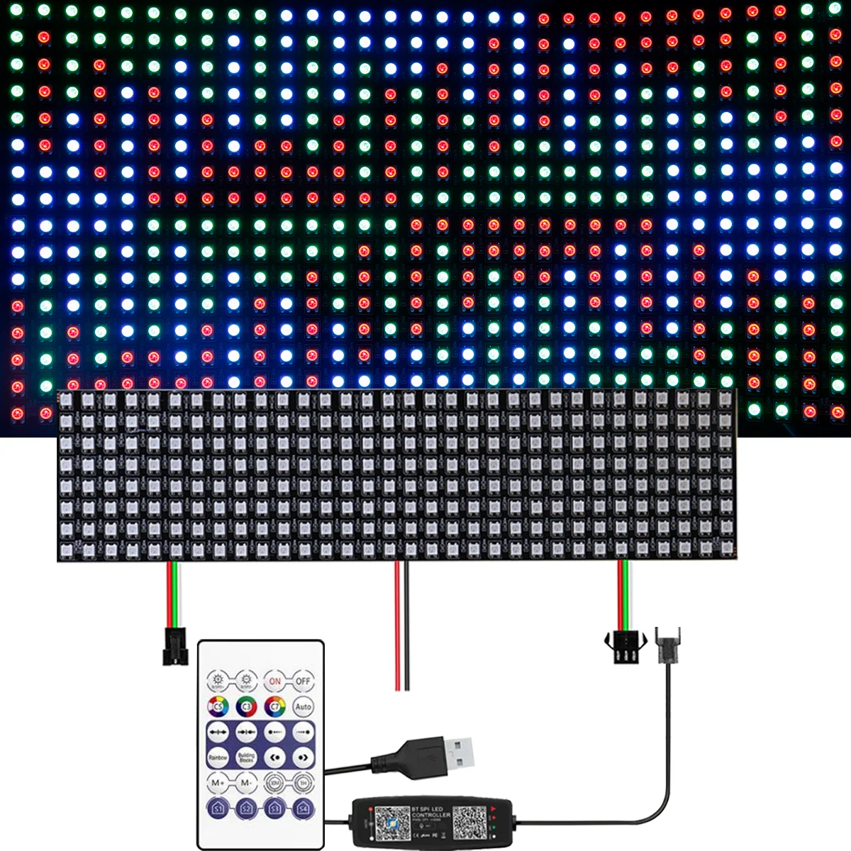 Led Strip Matrix Digital Panel WS2812B Smart Addressable Pixel Screen With Bluetooth Controller 8ｘ8/16ｘ16/8ｘ32 LED Module DC5V