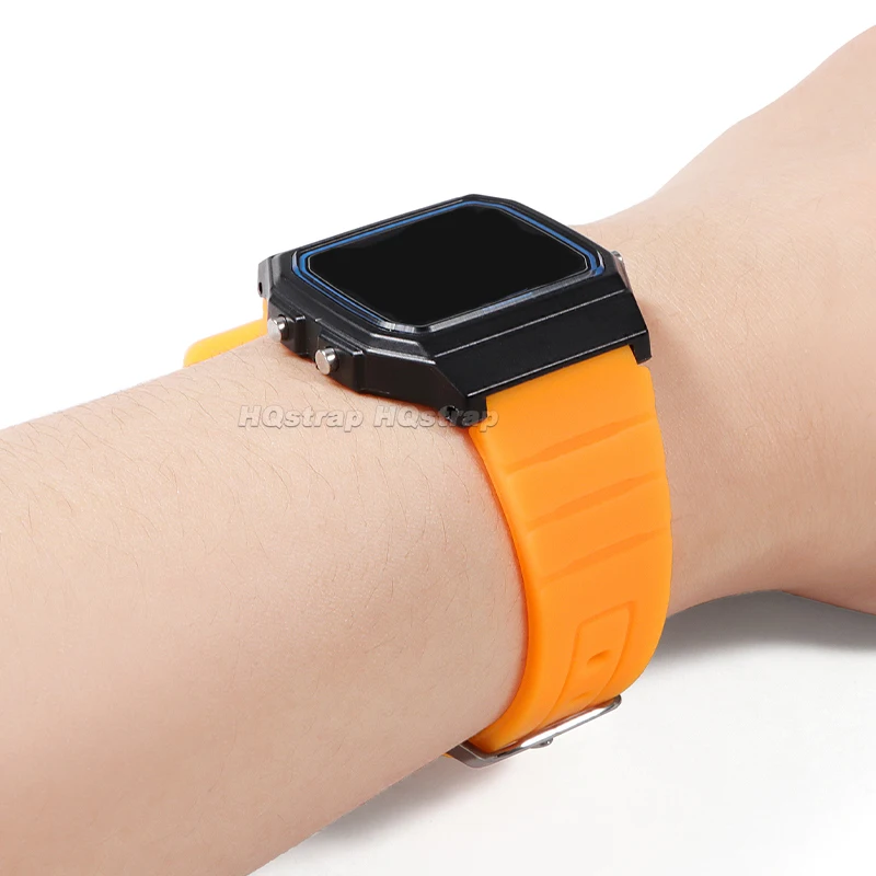 Мягкий силиконовый ремешок 18 мм для Casio F-91w, водонепроницаемый резиновый браслет, спортивный сменный браслет, универсальные ремешки для часов