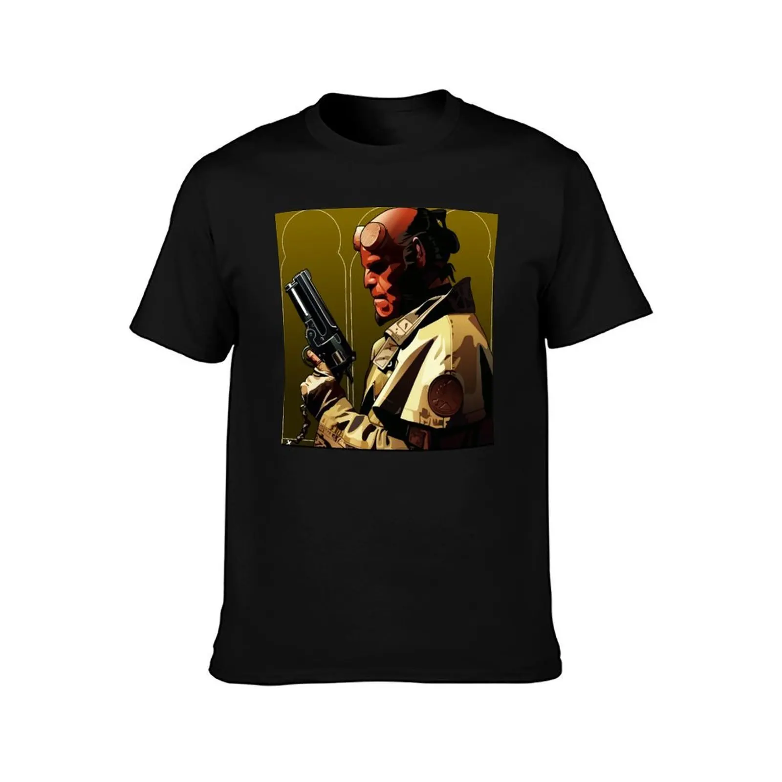 Hellboy T-Shirt, Summer Casual Cotton Tee, Oversized Streetwear Tops, Vintage Graphic Print, Loose Fit Short Sleeve, 100% Cotton