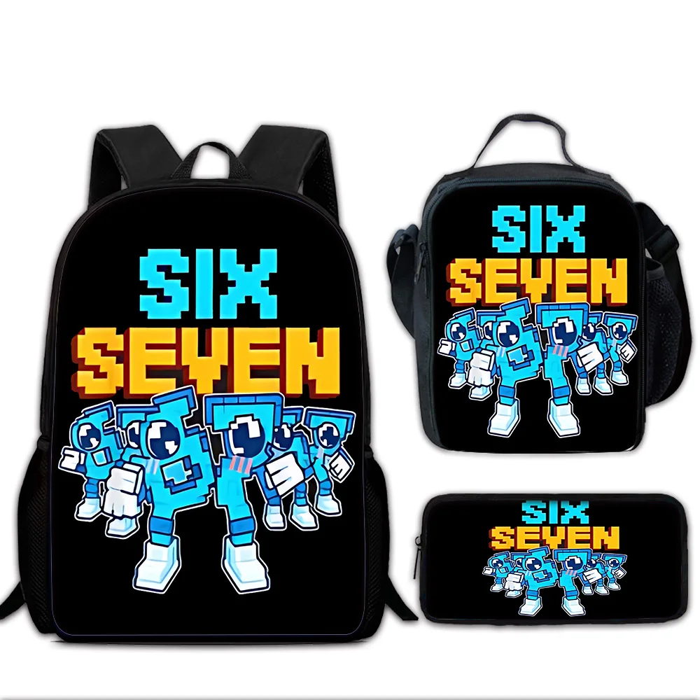 Mochila Escolar Infantil 67 Six Seven com Bolsas para Almoço, Bolsas para Lápis, Mochilas Escolares para Meninos e Meninas, Melhor Presente