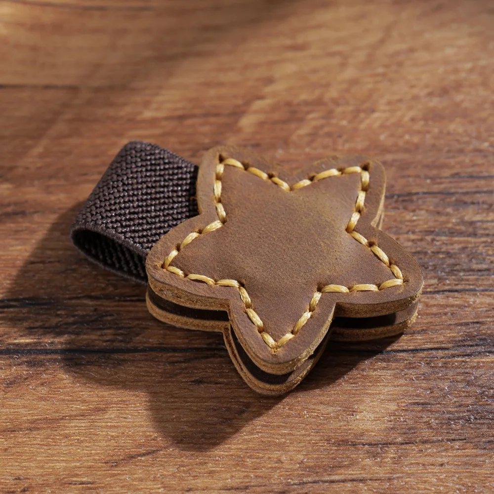 Office Supplies Genuine Leather Star Magnet Bookmark Double-Sided Vintage Book Pages Divider DIY Bookmark Clip Sew