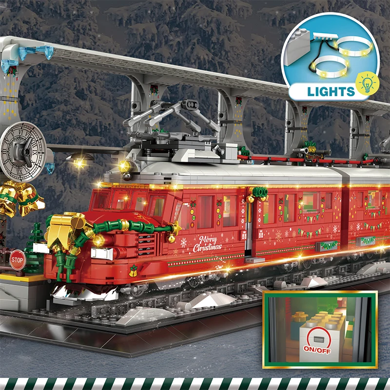 Realistic Highly Detailed Train Building Block Model  Perfect for Christmas, Birthdays & Home Decor/Collectible Display