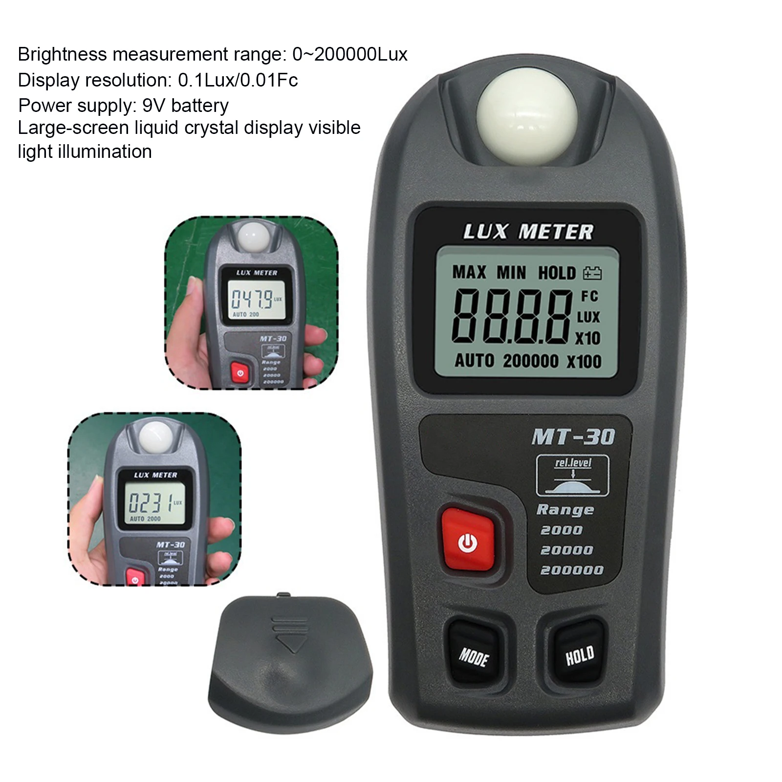 Photometer Tester MT30 Large-range Digital Illuminance Meter Portable Visible Photometer Ambient Brightness Illuminance Meter