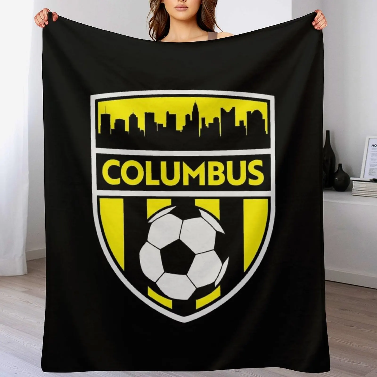 

Columbus Soccer Team Crew SC Futbol Fan Throw Blanket Shaggy Single Thin Soft Beds Blankets