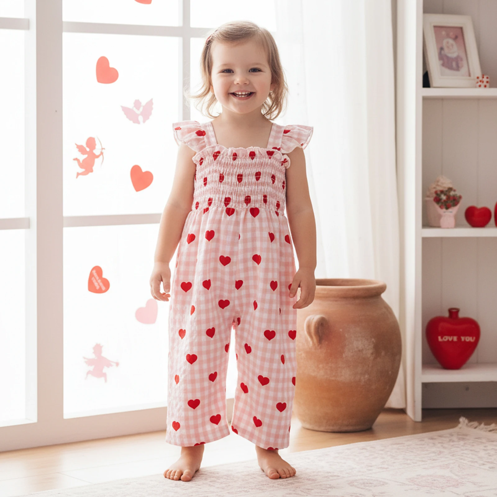 verao-dia-dos-namorados-criancas-da-crianca-meninas-macacao-sem-mangas-plissado-xadrez-coracao-impressao-calcas-roupas-rosa