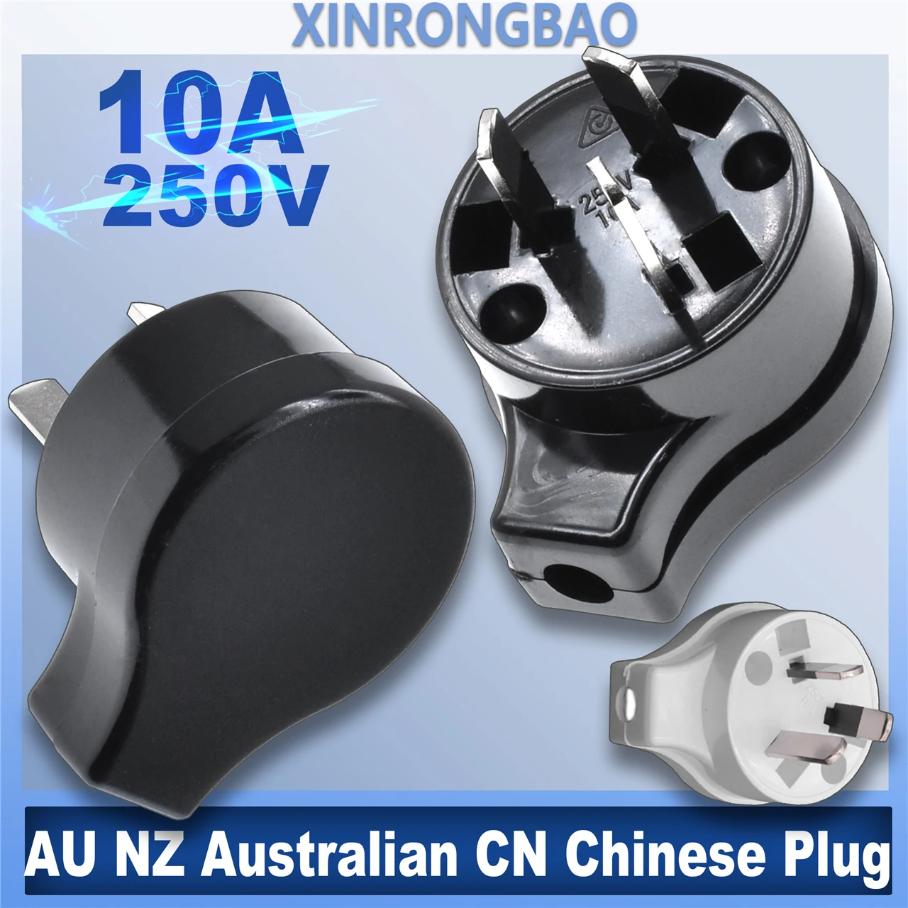 AU NZ Australian CN Chinese Argentina 10A AC assemble Electrical Power Plug 3pin Wire Socket Outlet Adaptor Extension Cord Cable