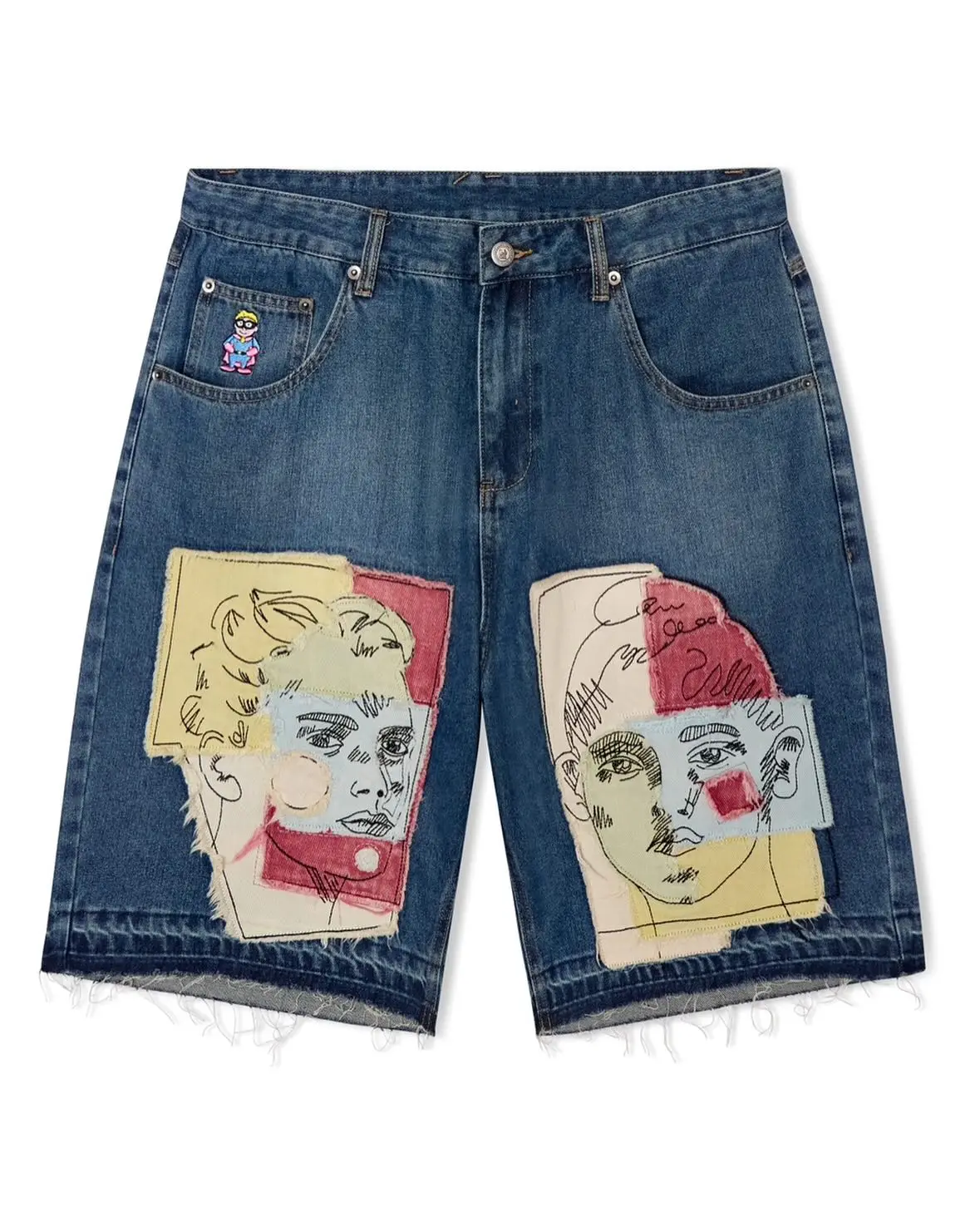 

Patchwork style shorts y2k pants women hiphop letter embroidery baggy jenas denim gym shorts harajuku sweatpants women clothes