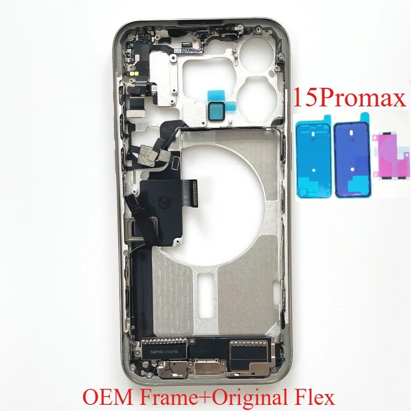 For iPhone 15 Pro Max Full Housing Middle Frame Bezel With Volume