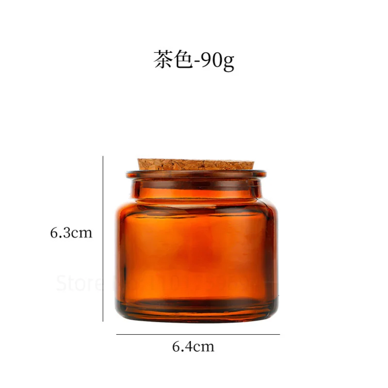 Brown Candle Cup Aromatherapy Glass Jar Transparent Handmade DIY Candle Holder Empty Bottle