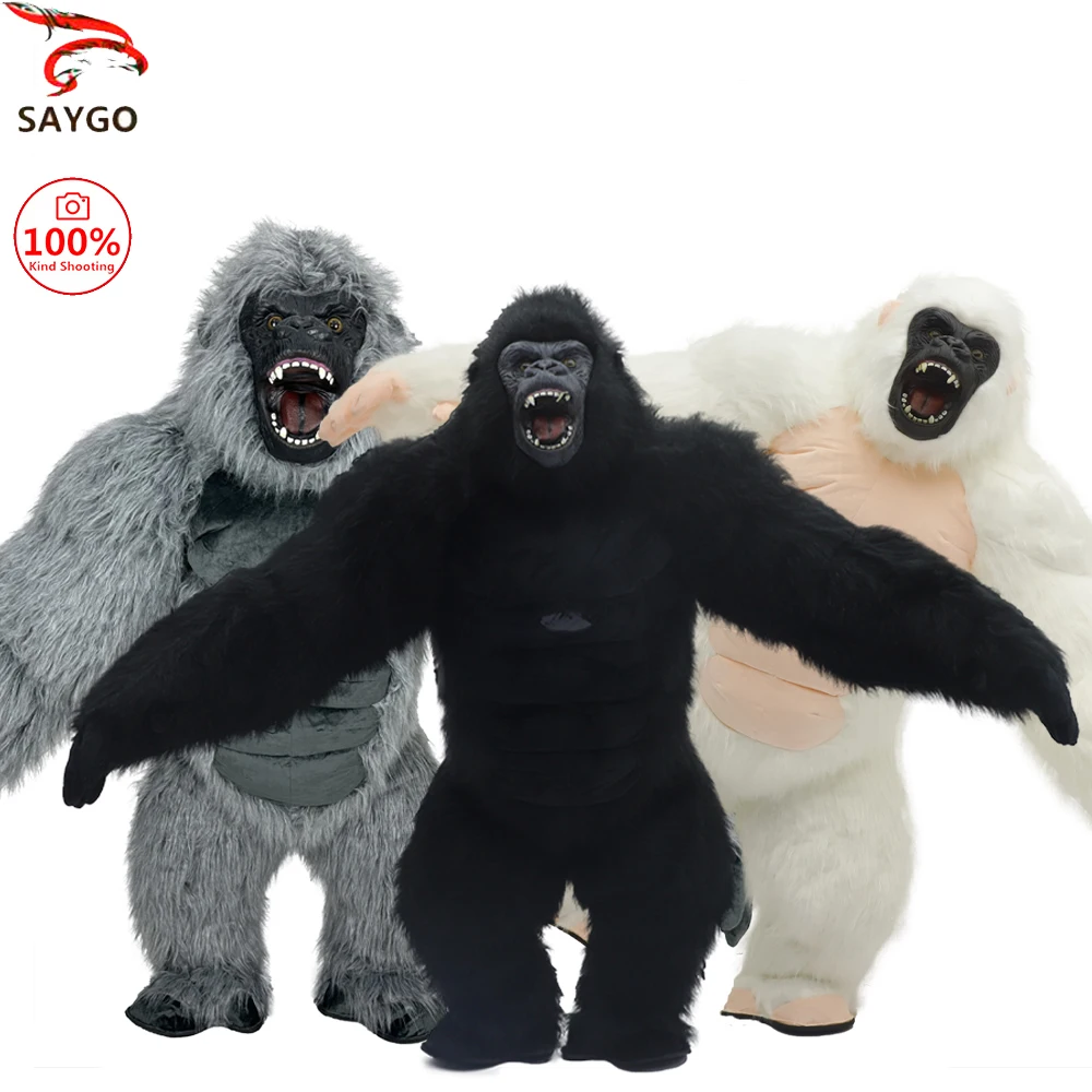 

Inflatable King Kong Costume for Adult Halloween Plush Furry Mascot animal Venice Carnival Dress Suit Fursuit orangutan Gorilla
