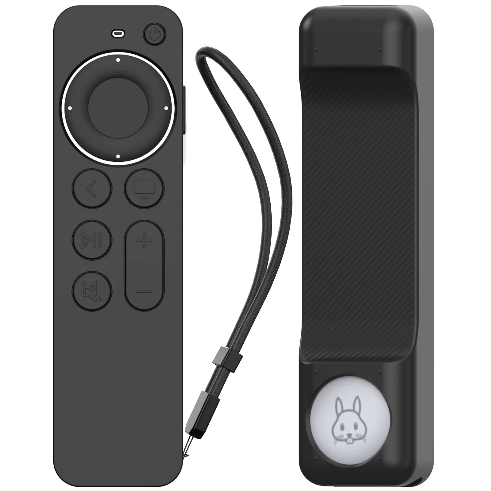 For Apple TV New2022 Apple Remote Control Silicone Protector Stripe Anti slip and Anti fall Case For Siri Remote 2&3 belt AirTag