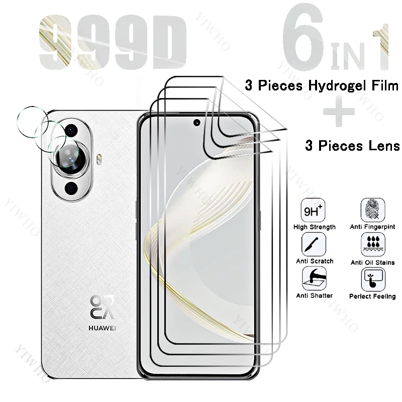 6in1 Full Cover Front Hydrogel Film for Huawei Nova 11 Fingerprint Screen Protectors for Huawei Nova11 FOA-AL00 6.7