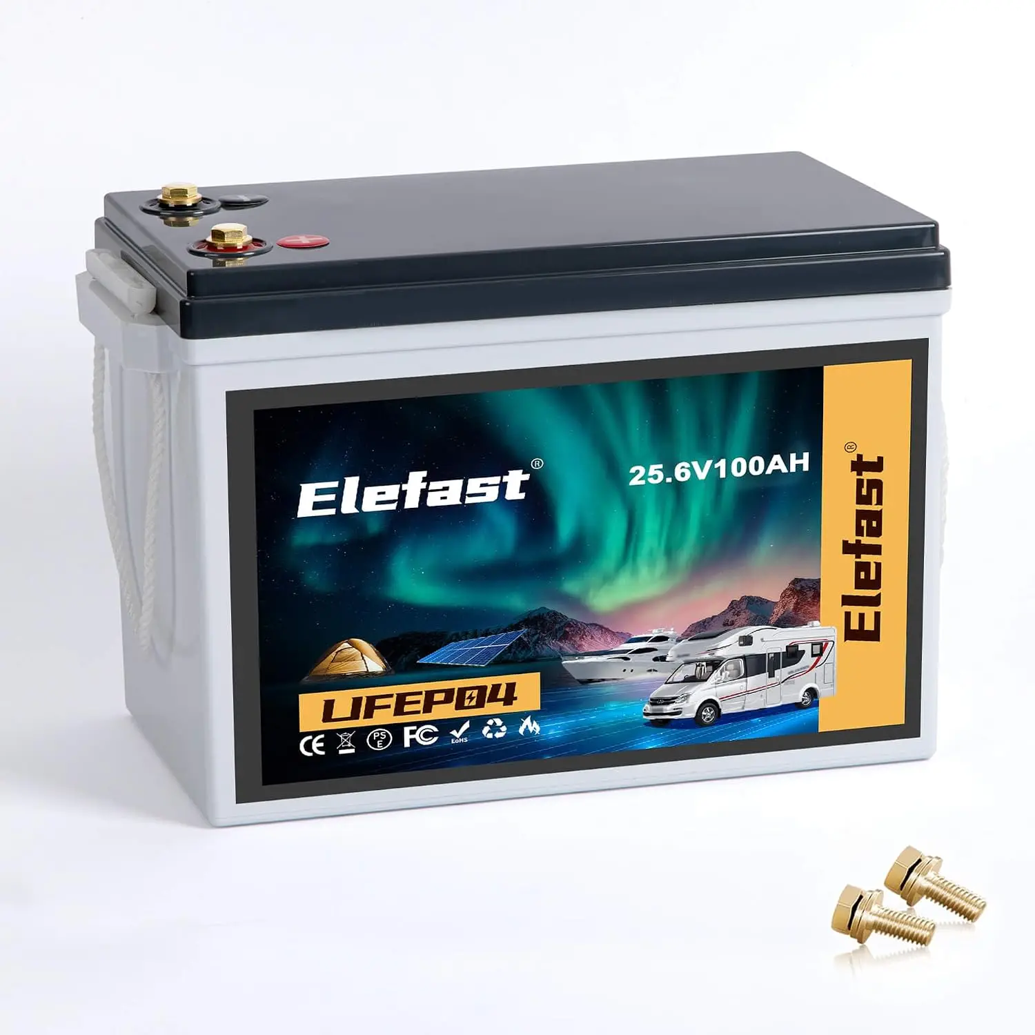 24V Lithium Battery 100AH Lifepo4 Battery,Peak Current 200A/3s,Built-in 100A BMS,Up to 8000 Deep Cycle,for, Custom