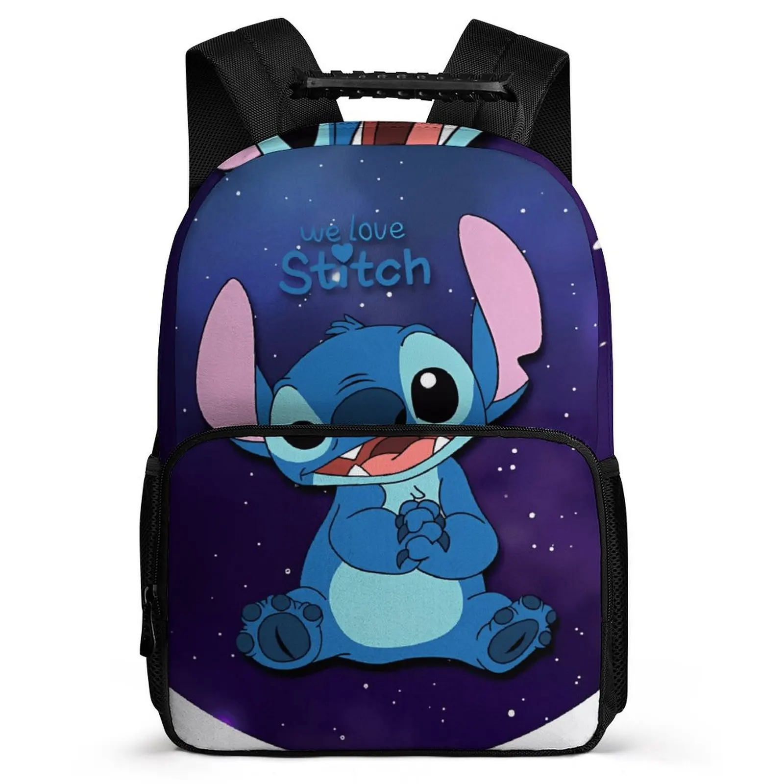 

Fashion Disney Stitch Teen Student Girl Boy To School Knapsack 16 Inch Cartoon Backpack Women Rucksack