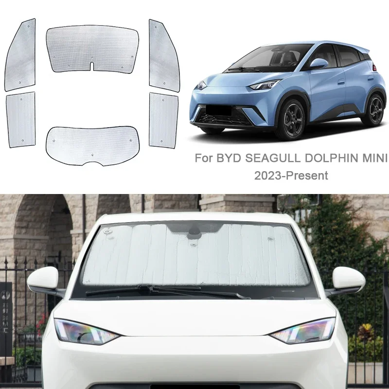 Car Sunshades UV Protection Cover Side Window Curtain Sun Shade Visor Mat Windshield For BYD SEAGULL DOLPHIN MINI 2023-Present