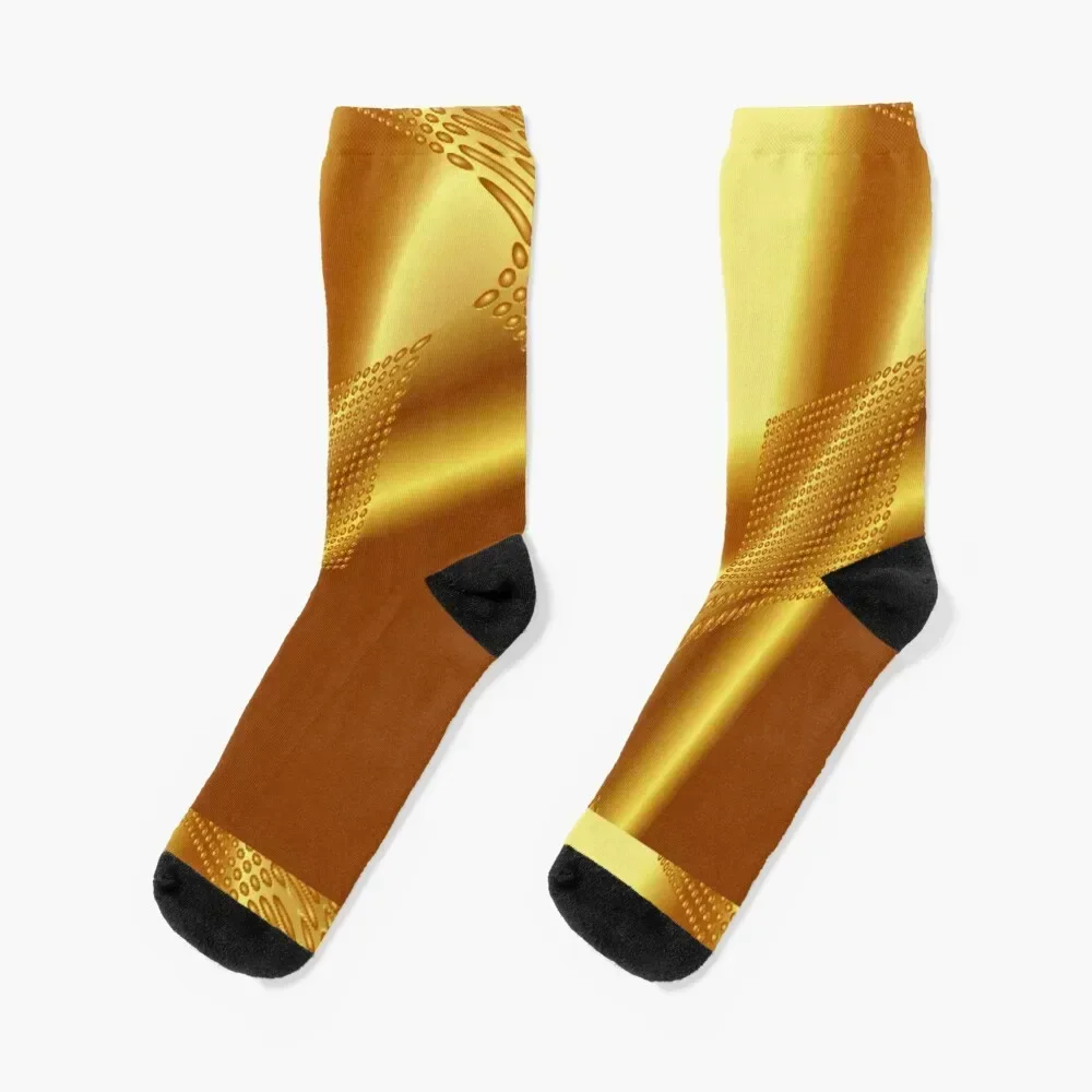 

Golden shiny Socks golf gift custom Socks Man Women's