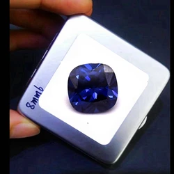 Luxury Box Blue Sapphire Cushion Cut AAAA+ 12Γ12mm 10.50Ct Loose Gemstone For Jewelry Making
