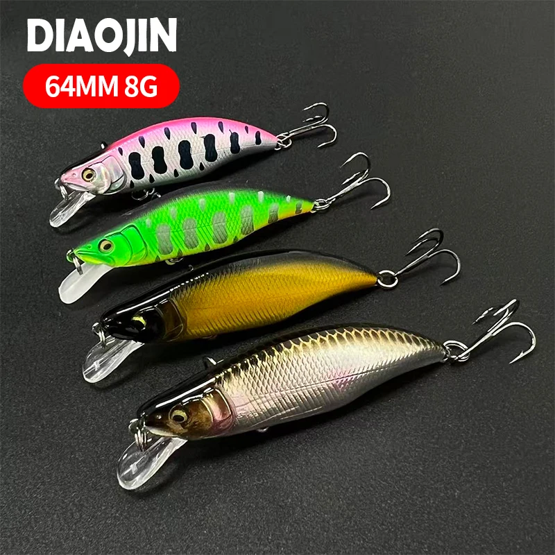 

Japan Pesca Stream Fishing Lure 64mm 7.6g Sinking Minnow Peche Artificial Hard Bait For Bass Perch Pike Salmon Trout Lure