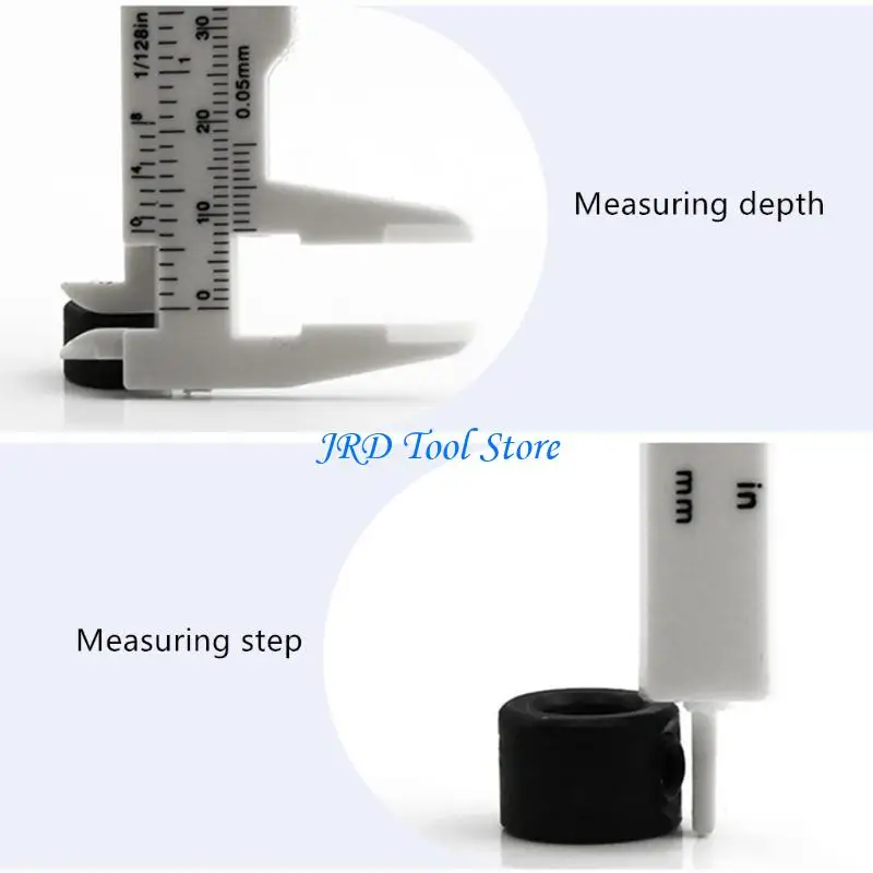 A2UD 4PCS 80 mm 미니 플라스틱 캘리퍼 버니어 캘리퍼 캘리퍼 이중 스케일 슬라이딩 게이지 측정 도구 학생 사무실 사용
