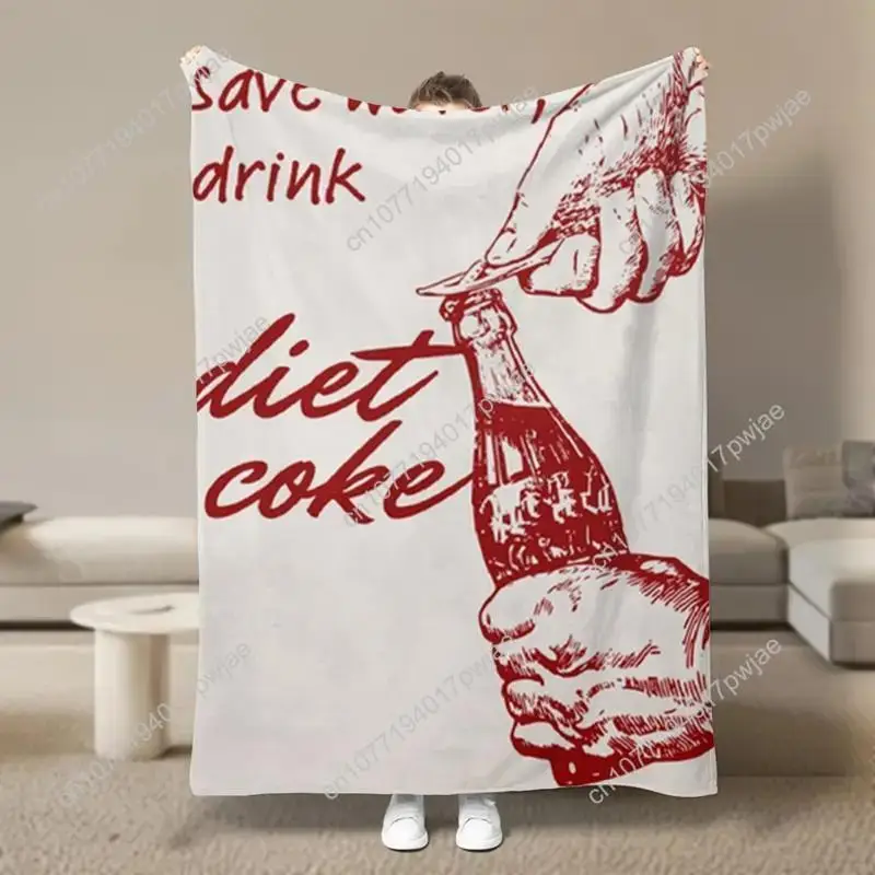 

Diet Coke print flannel blanket suitable for all seasons comfortable suitable for travel camping living room Travelfriend